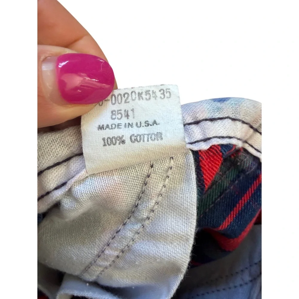 Vintage OshKosh Bgosh Vestbak Plaid Overalls Red Blue Green 18 Months USA Made